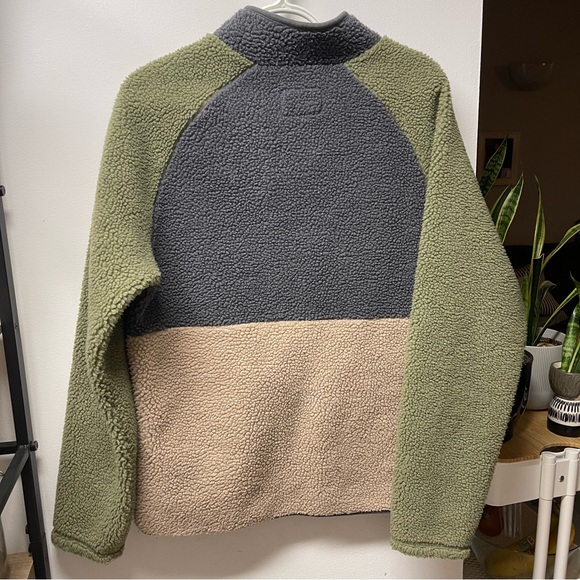 FOLK Puzzle Zip Fleece Jacket - Mineral Green Mix Size 3 Medium - Picture 15 of 15